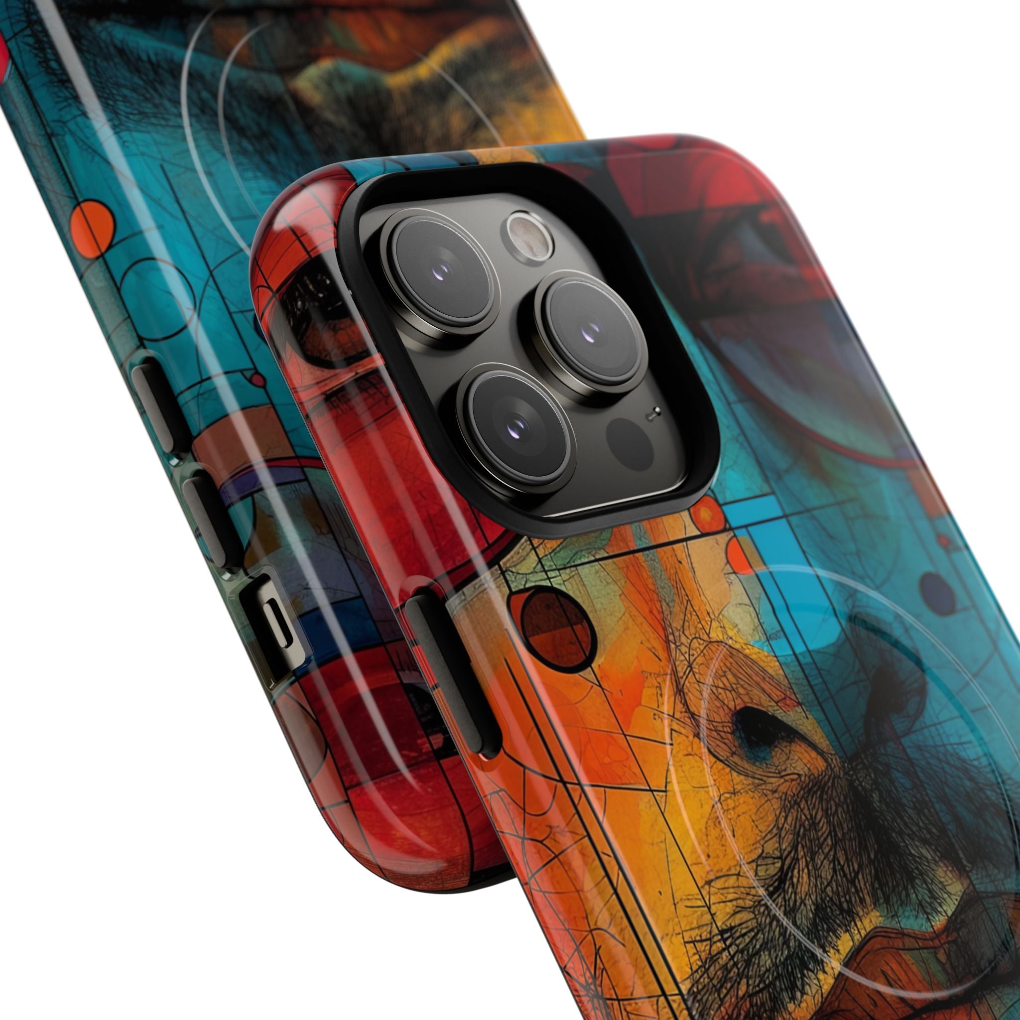 Cubistische Bril Gezicht iPhone 14 - Tough+