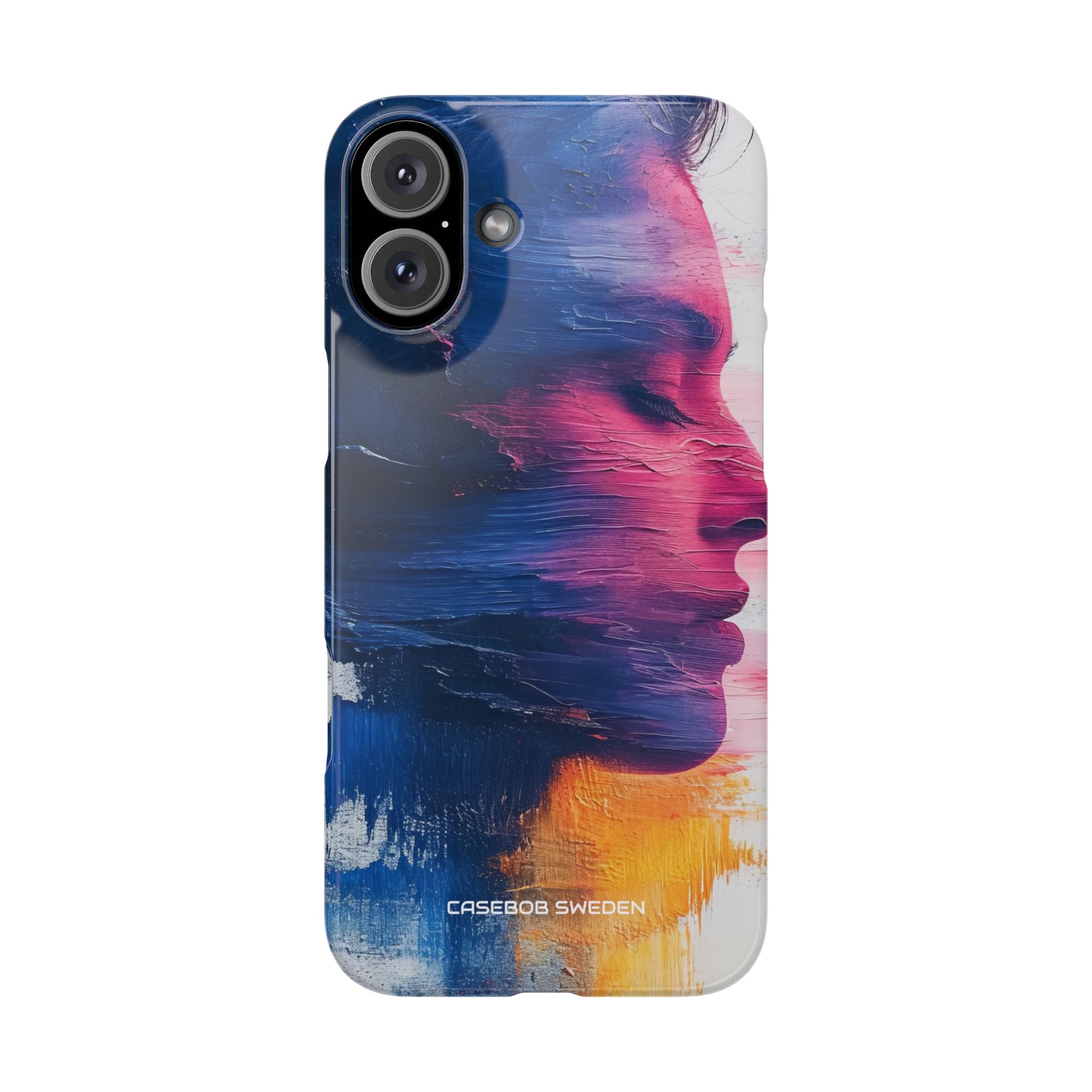 Blue Magenta Portrait - Slim iPhone 16 Phone Case