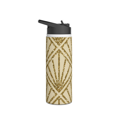 Golden Fan Sparkle - Stainless Steel Water Bottle