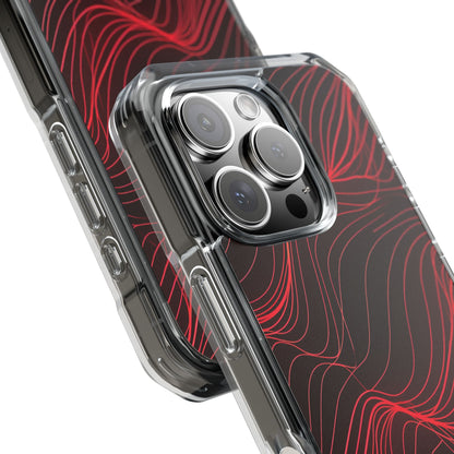 Crimson Waveform Flow iPhone 16 - Impact Clear+