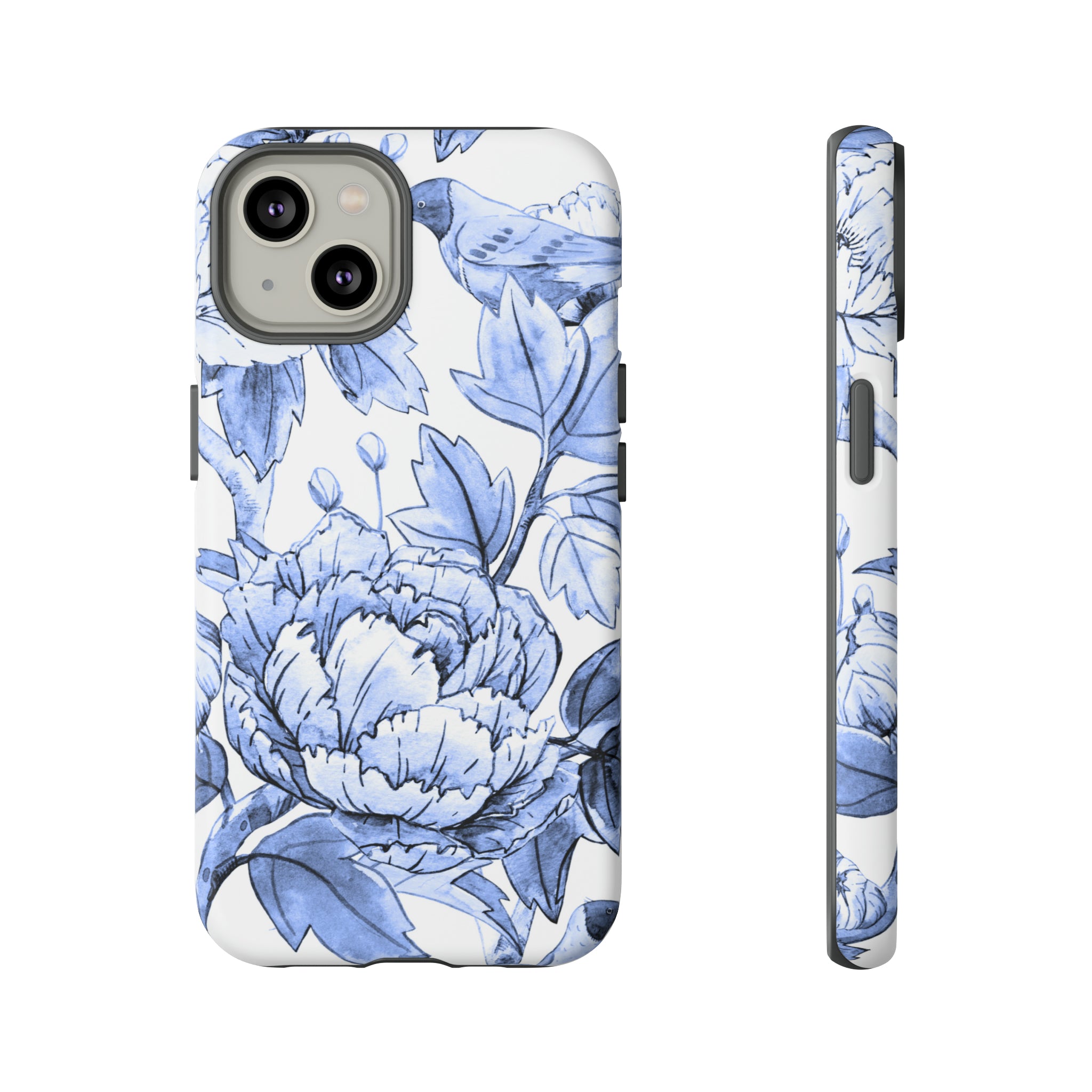 Watercolor Blue Floral - Protective Phone Case