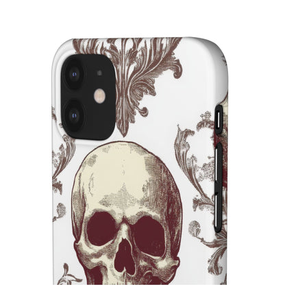 Gothic Skulls and Ornate Foliage iPhone 12 - Slim Phone Case