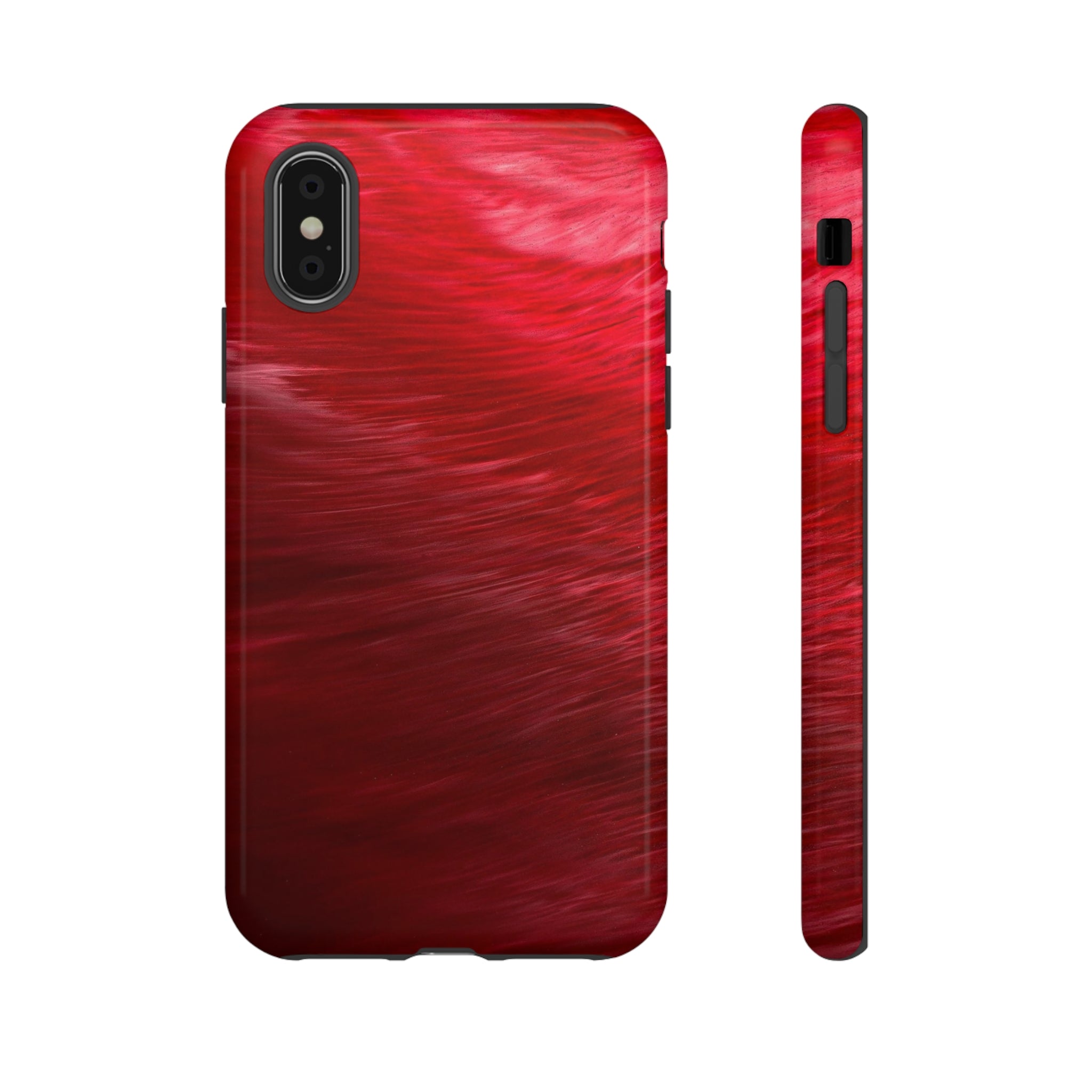 Red Feather Ink Art iPhone Case (Protective) iPhone XS Glossy Phone Case