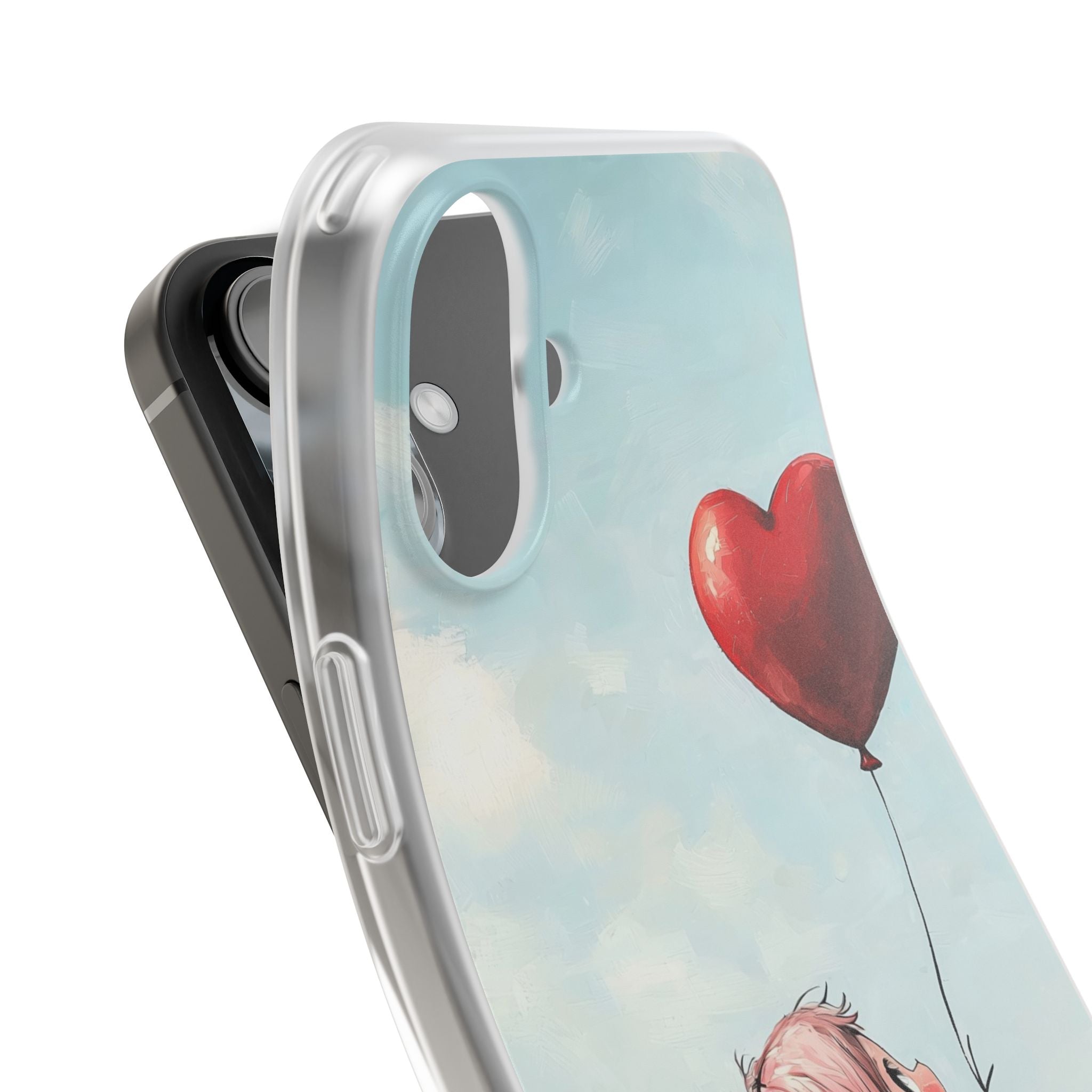 Heart Balloon Glow iPhone 16 Plus Case - Soft