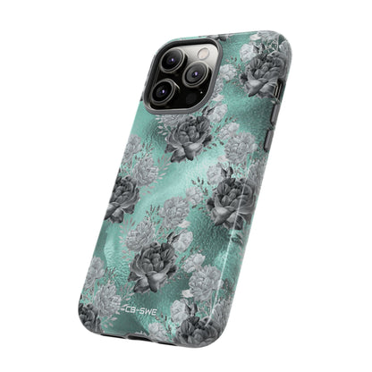 Teal Floral Elegance - iPhone Case