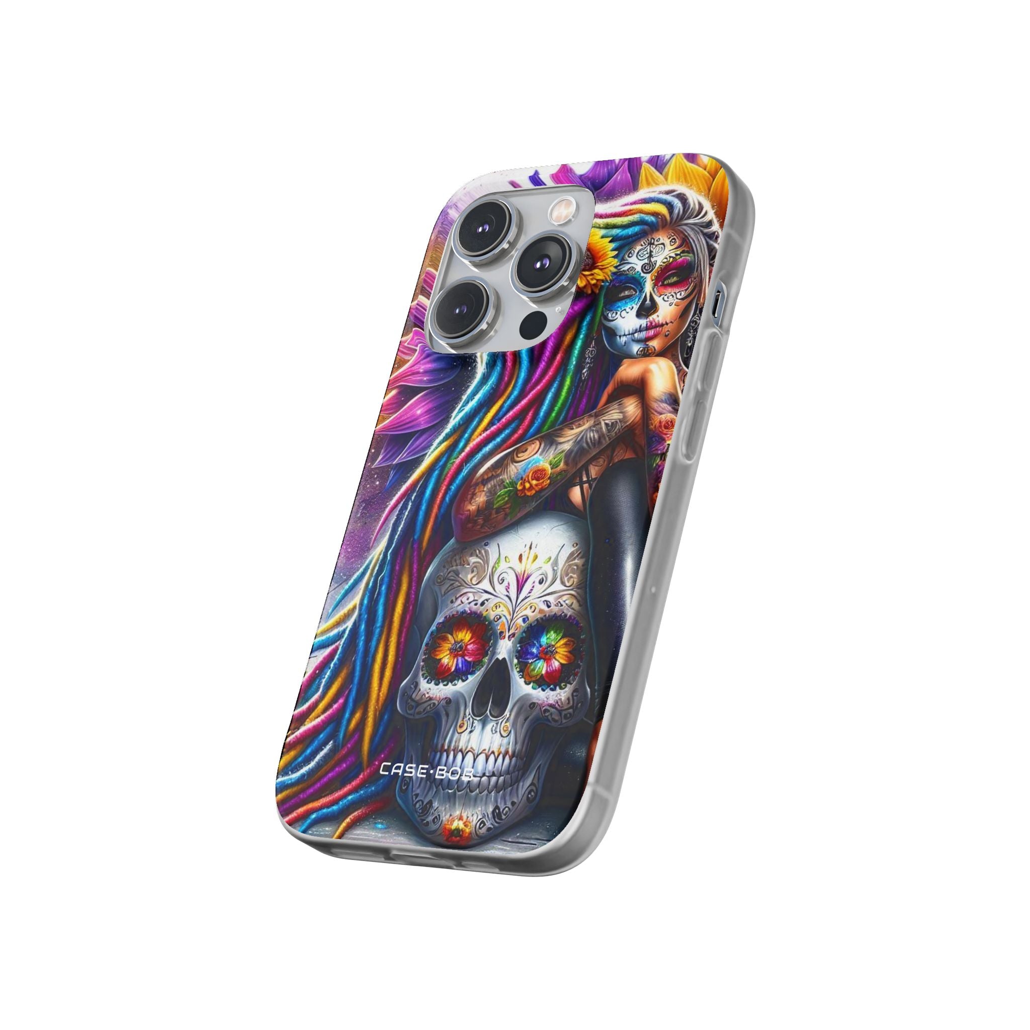 Sunflower Skull Glow iPhone 14 Pro Case - Soft