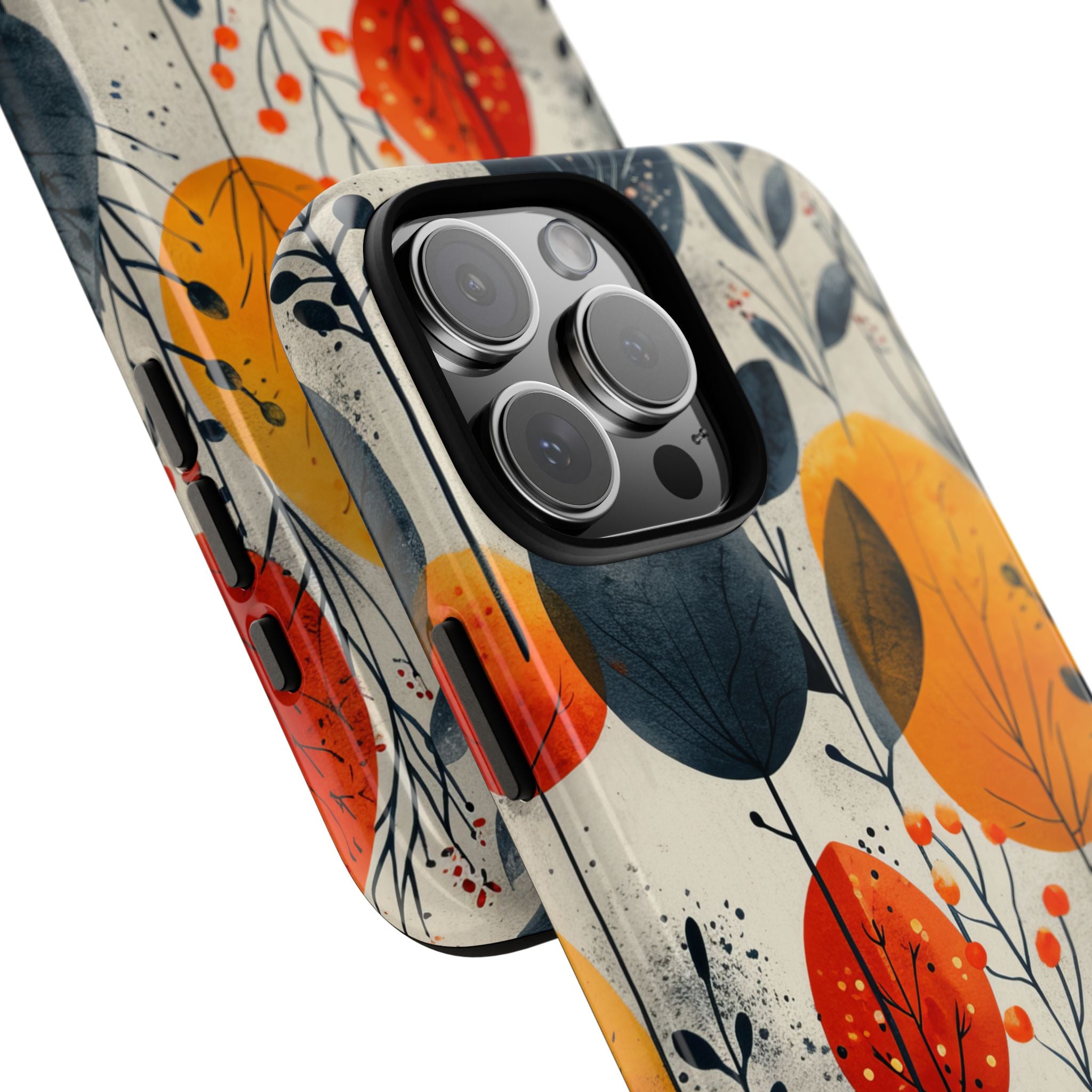 Modern Autumn Leaf Pattern - Tough iPhone 16 Phone Case