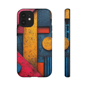 Neon Geometric Fusion - Protective Phone Case