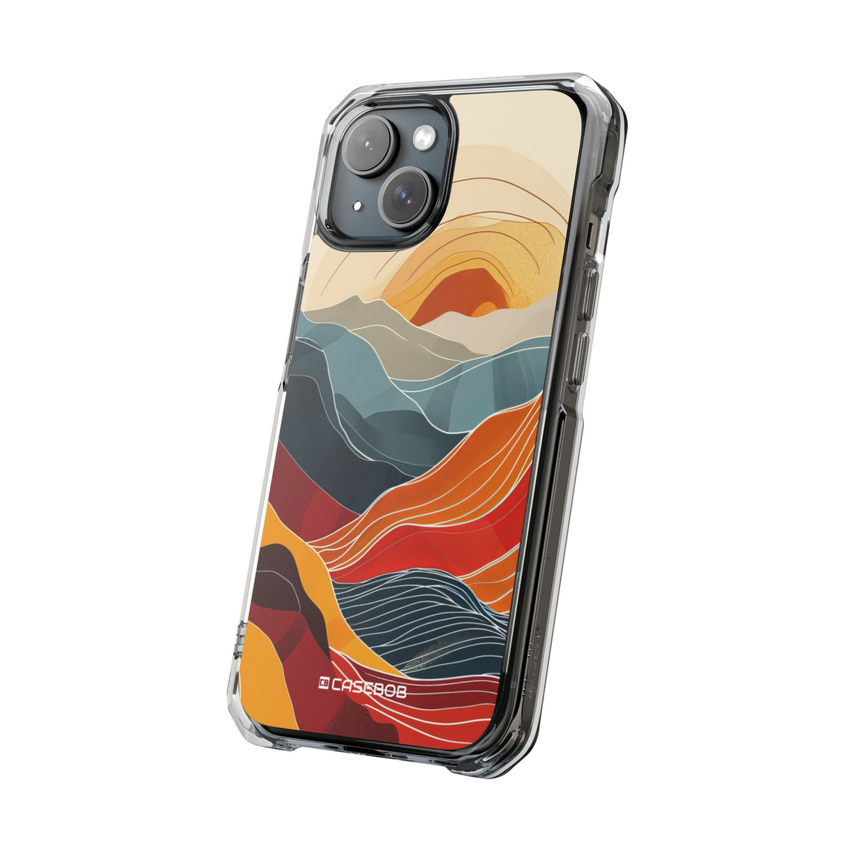 Sunset Waves - Phone Case for iPhone (Clear Impact - Magnetic)