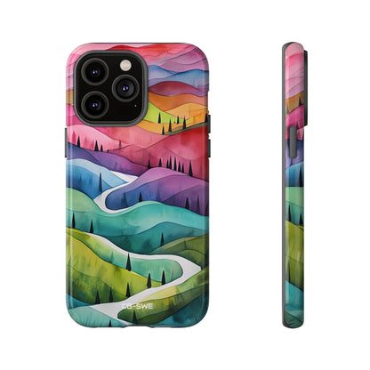 Whimsical Colorful Valleys - iPhone Case