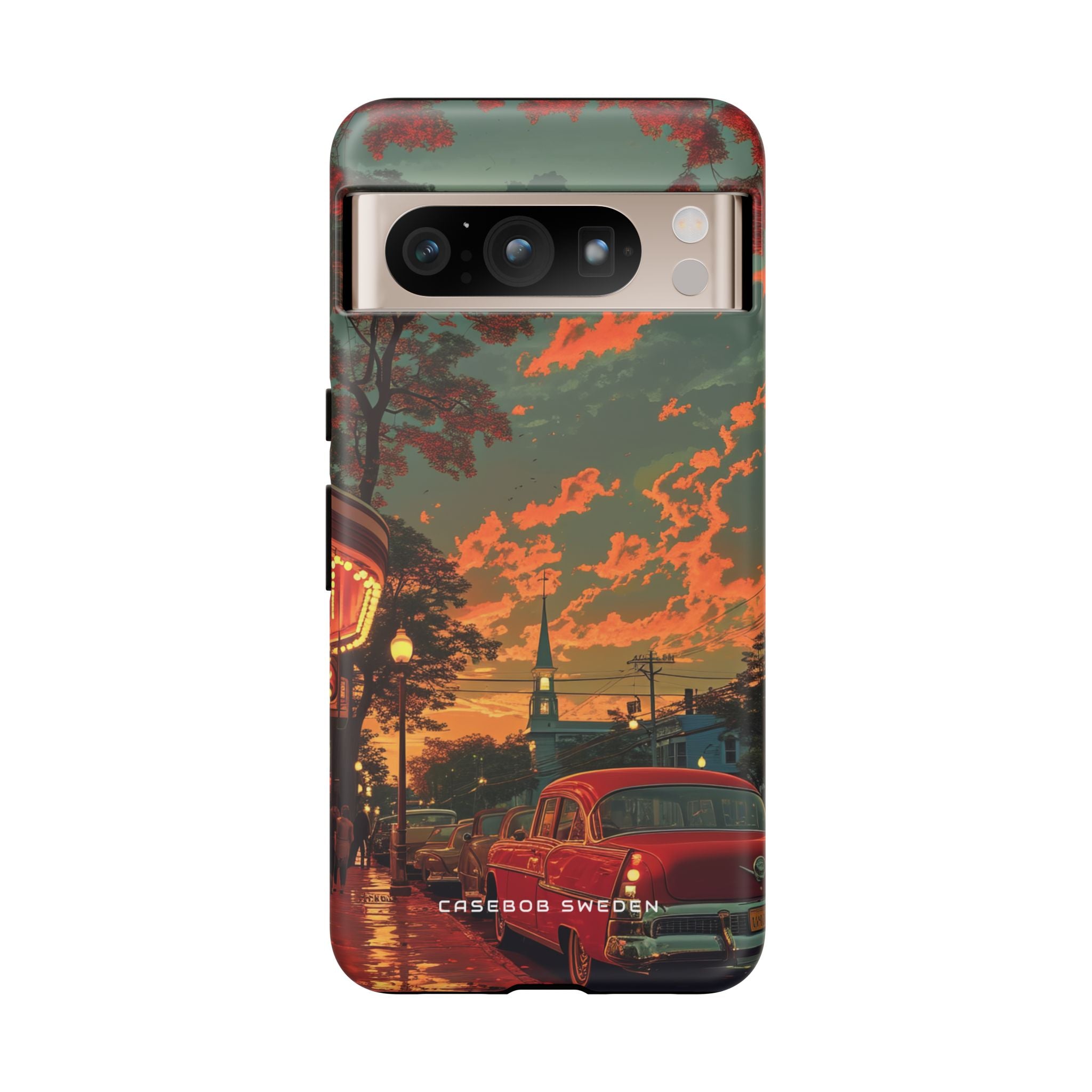 Mid-Century Nostalgia Streetscape Google Pixel 8 - Tough Phone Case