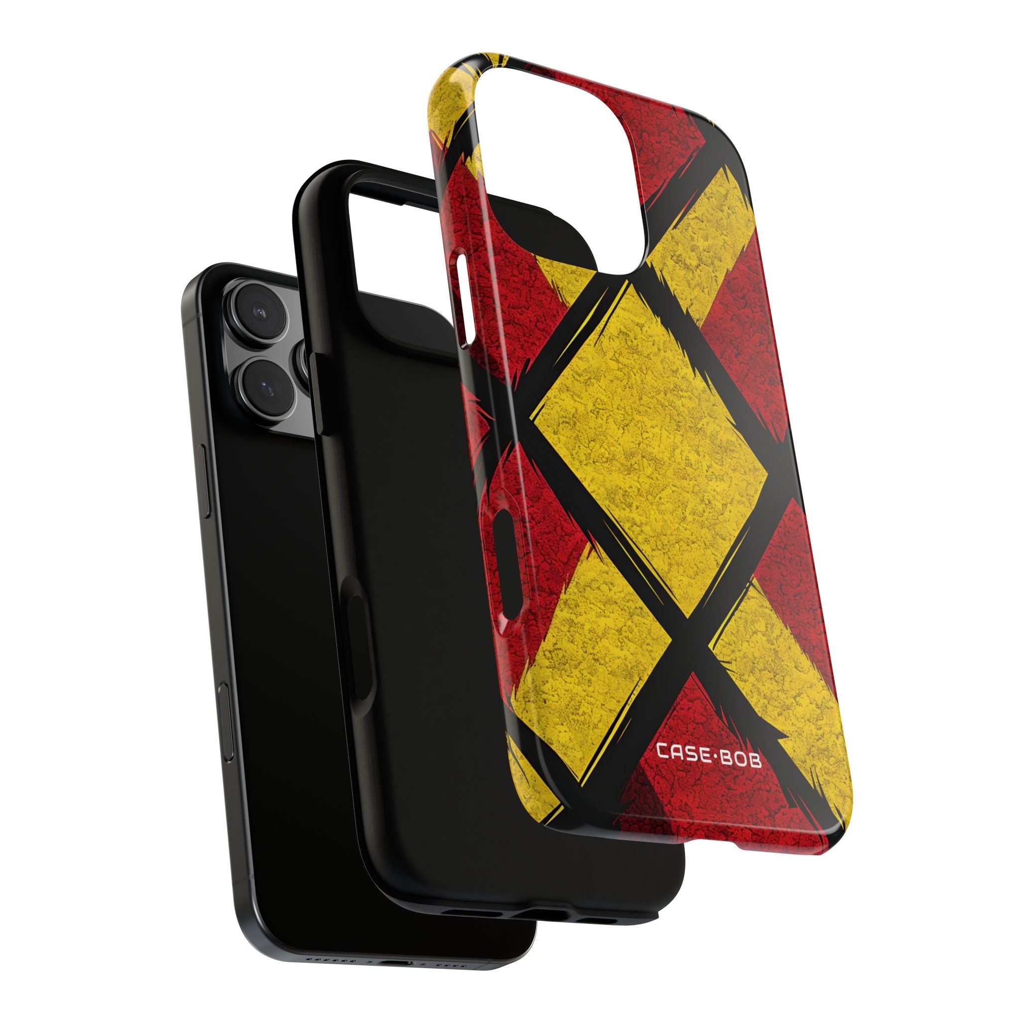 Cracked Diamond Grid iPhone 16 Case - Tough