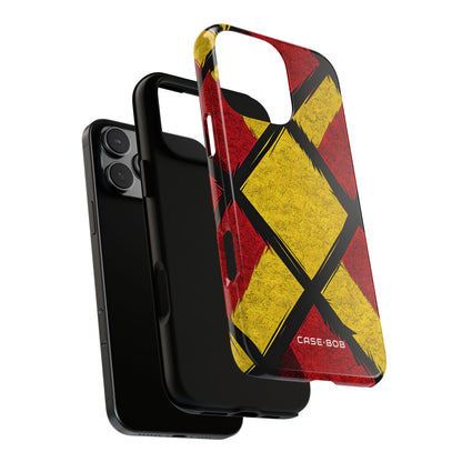 Cracked Diamond Grid iPhone 16 Case - Tough