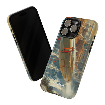 Futuristic Forest Voyage iPhone 15 - Tough