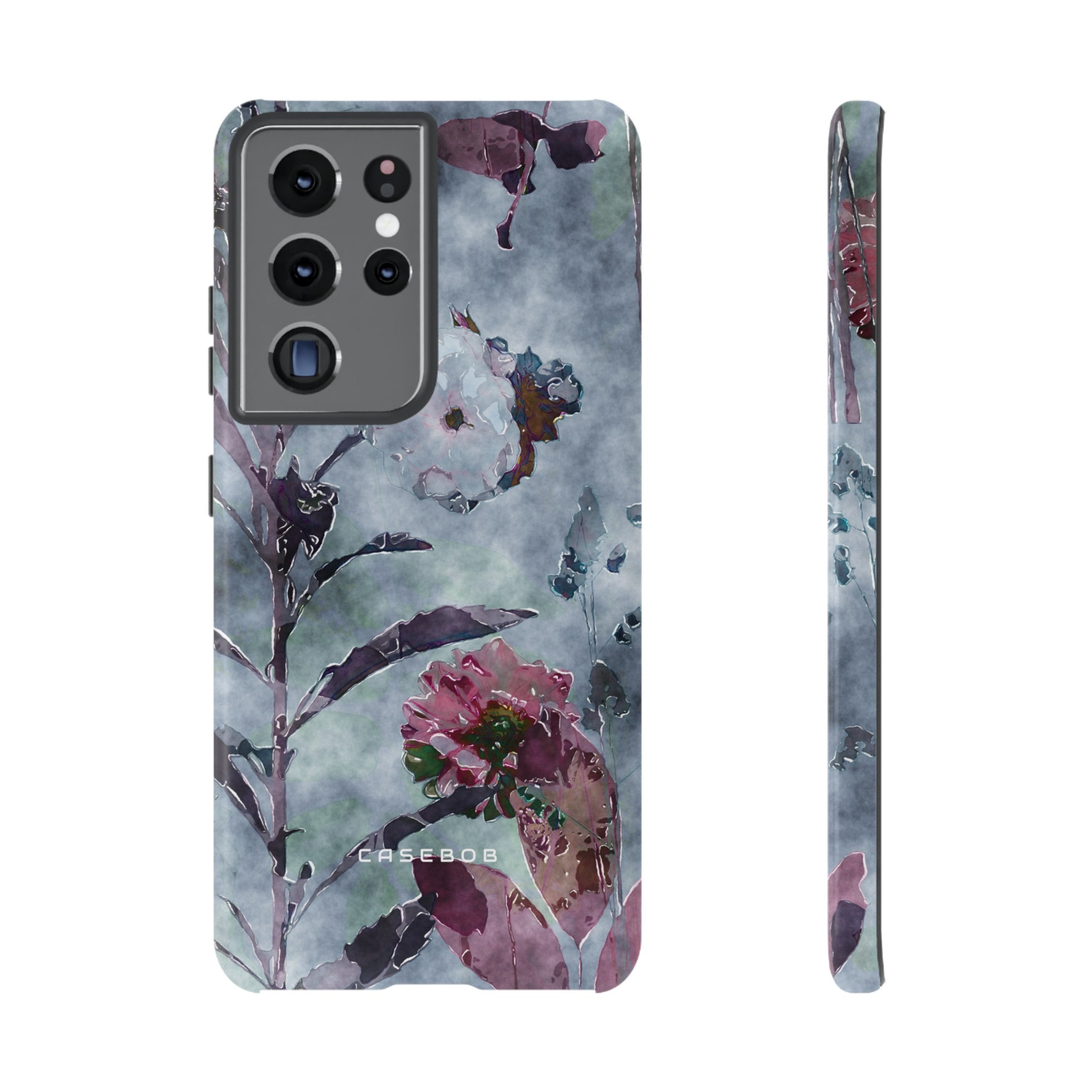 Monochrome Roses, Peonies & Asters - Protective Phone Case