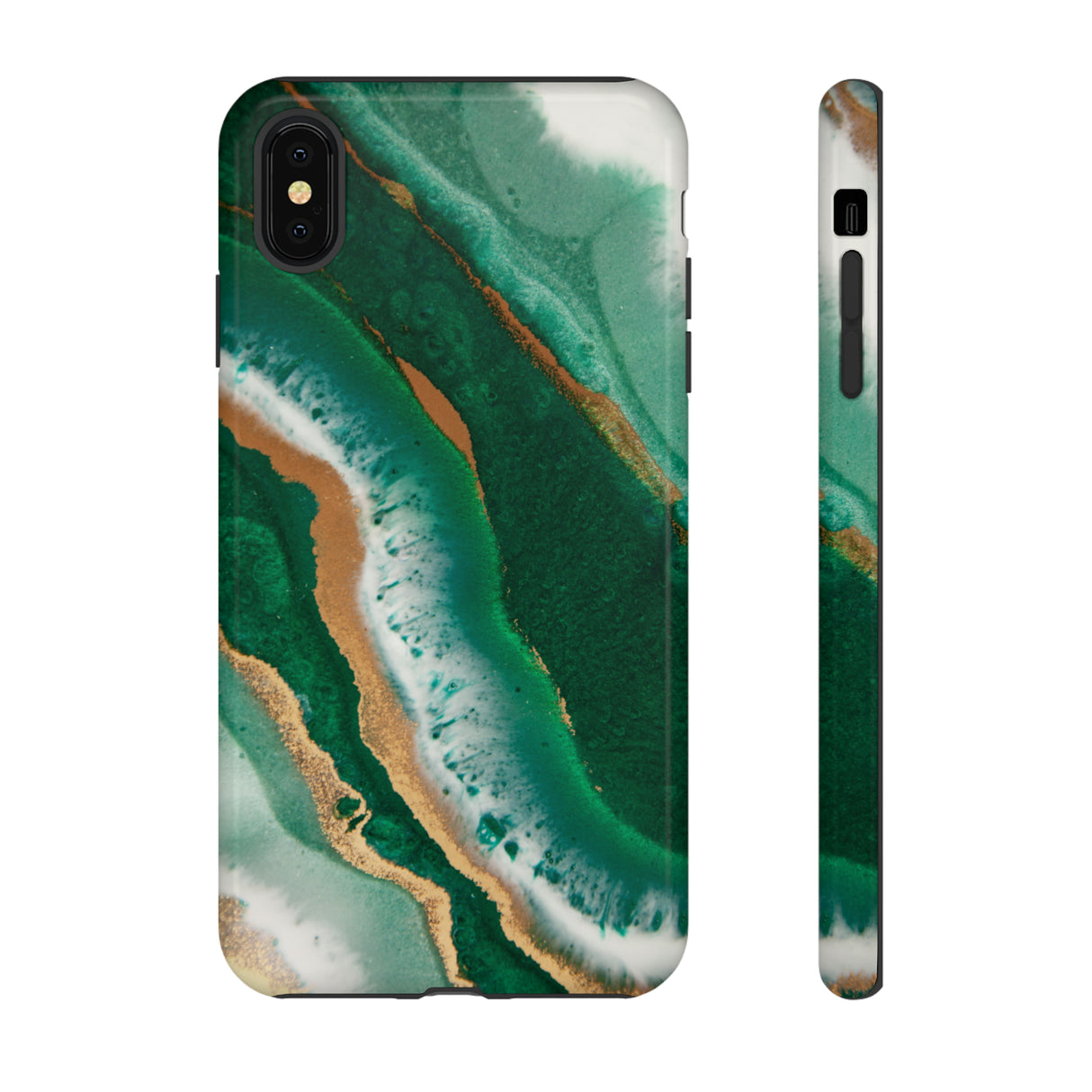 Green & Gold Epoxy - Protective Phone Case