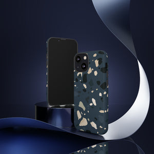 Dark Blue Terrazzo - Protective Phone Case