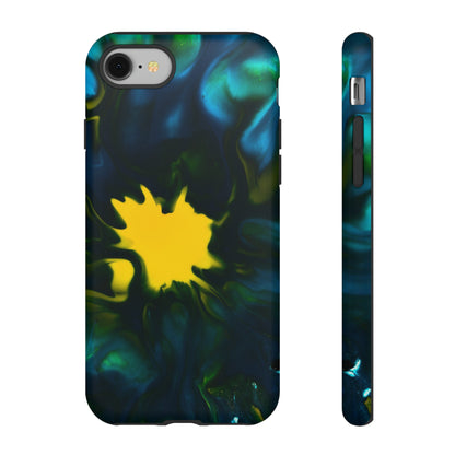 Yellow Spot Ink Art - Protective Phone Case