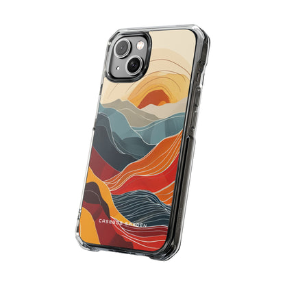 Harmonic Flow of Lines and Color iPhone 14 - Clear Impact Phone Case