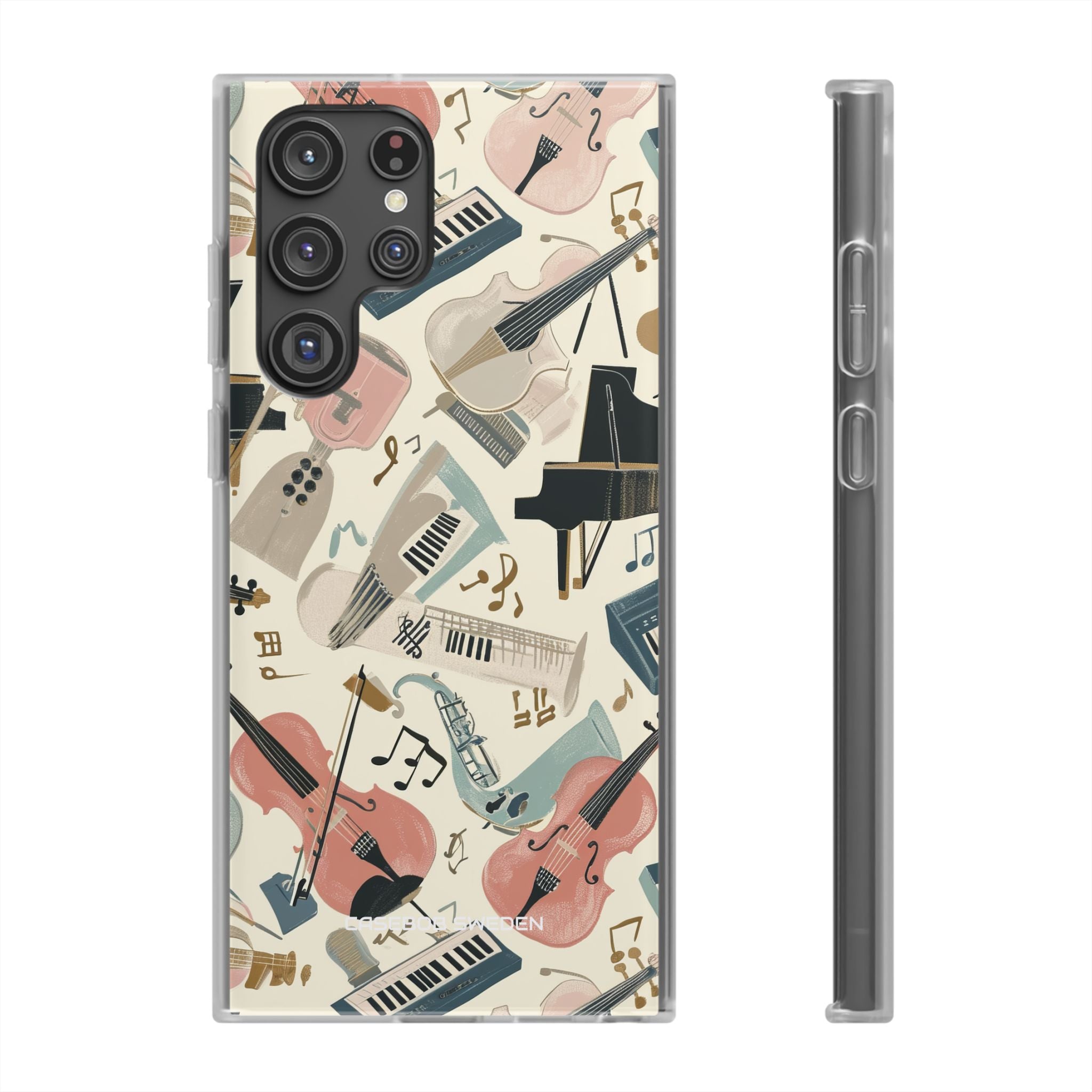 Beige Musical Instruments Pattern - Flexi Samsung S22 Phone Case