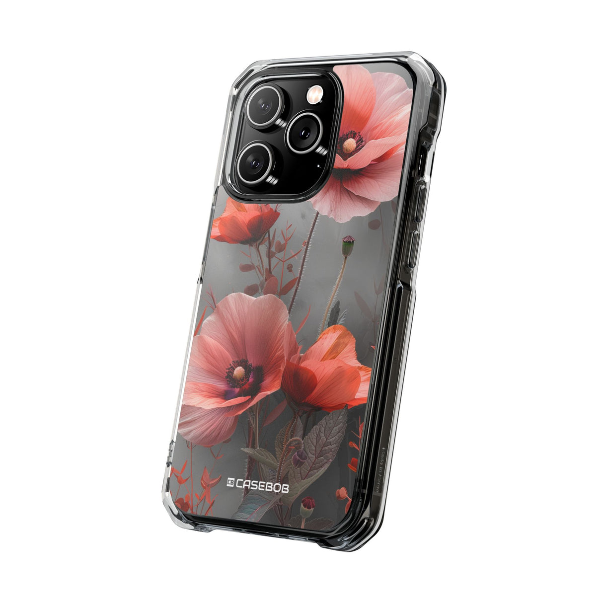 Coral Elegance - Handyhülle für iPhone (Clear Impact - Magnetisch)