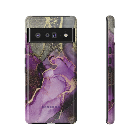 Purple Marble & Gold Phone - Protective Phone Case