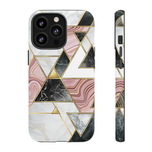 White Pink Mosaic - Protective Phone Case