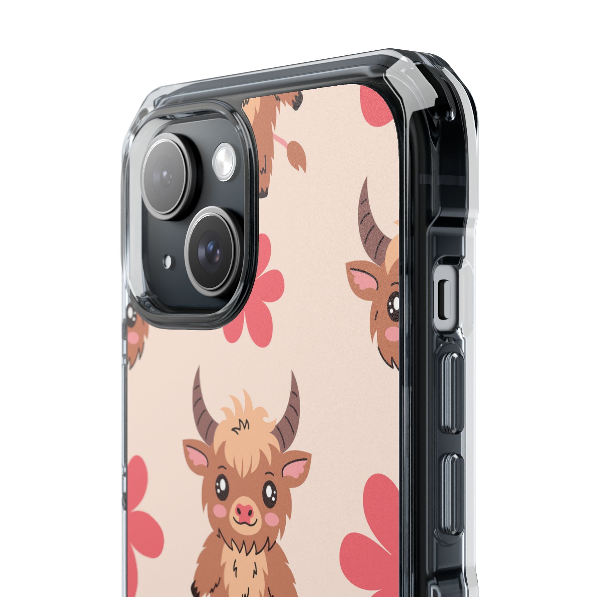 Cute Cattle & Flowers iPhone Case - Impact