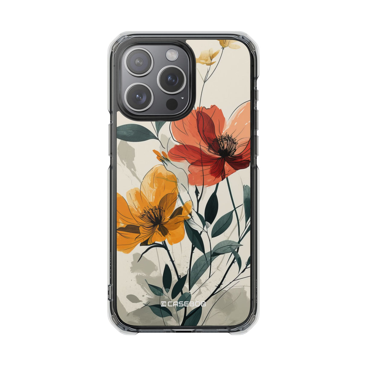 Serene Floral Harmony - Phone Case for iPhone (Clear Impact - Magnetic)