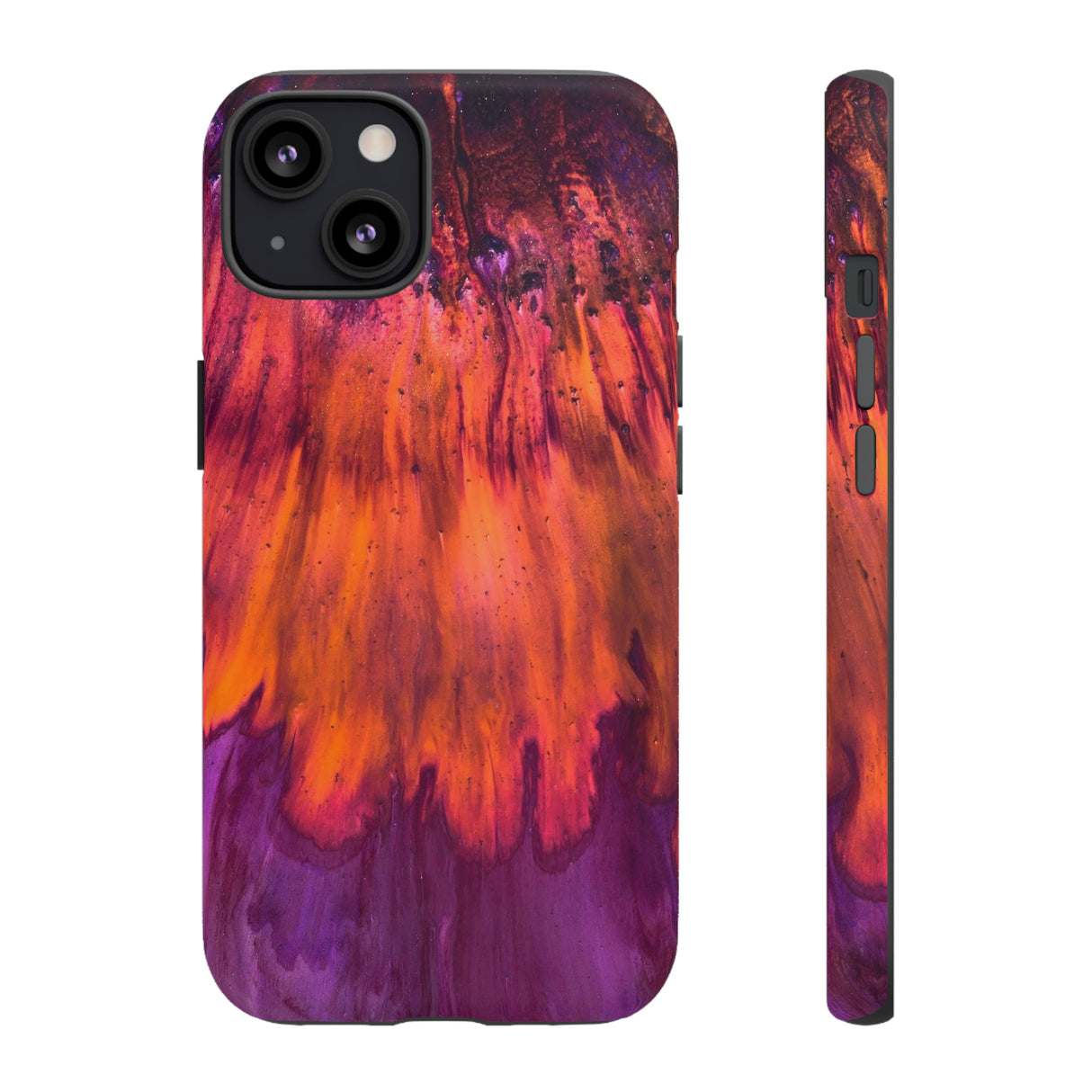 Orange Flow Ink Art iPhone Case (Protective) iPhone 13 Matte Phone Case