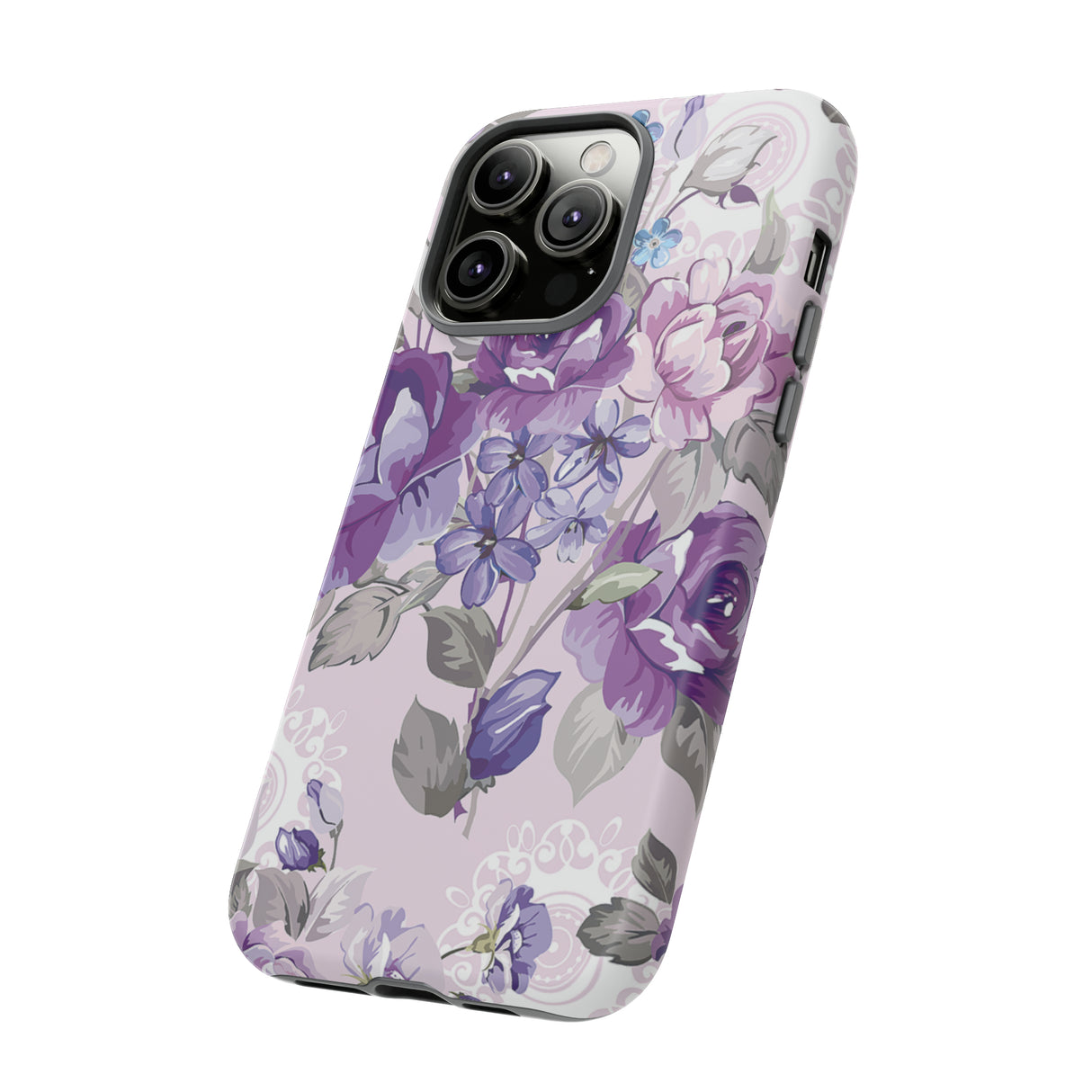 Beautiful vintage purple flower iPhone case - Protective Phone Case