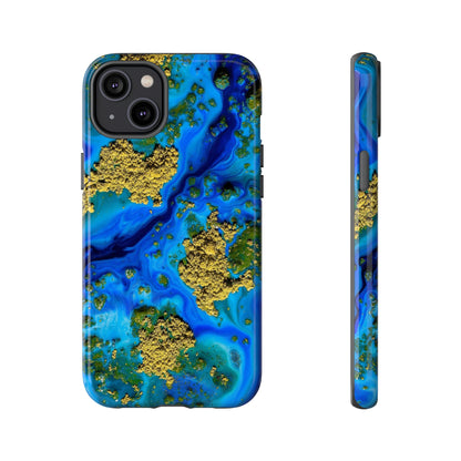 Blue Clear Ocean Ink Art iPhone Case (Protective) iPhone 14 Plus Glossy Phone Case