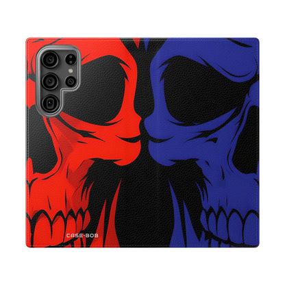 Dual Skulls RedBlue - Samsung S23 Ultra Case - Wallet