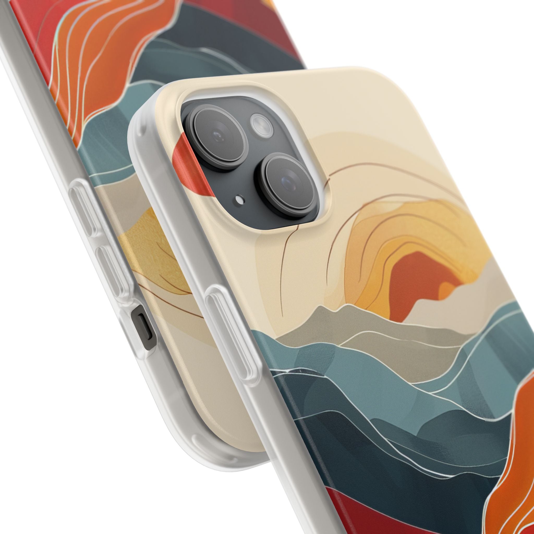 Harmonic Flow of Lines and Color iPhone 15 - Flexi Phone Case