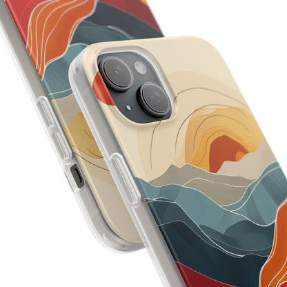 Harmonic Flow of Lines and Color iPhone 15 - Flexi Phone Case