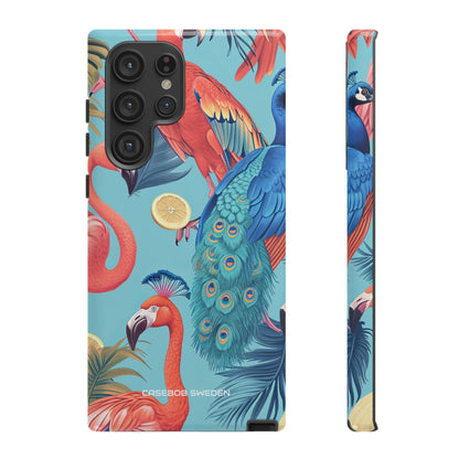 Tropical Flamingo Bliss - Tough Samsung S22 Phone Case