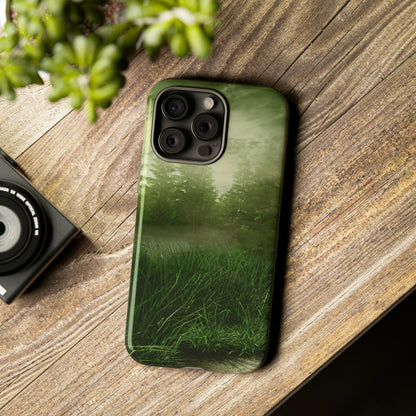 Foggy Green Landscape - Protective Phone Case