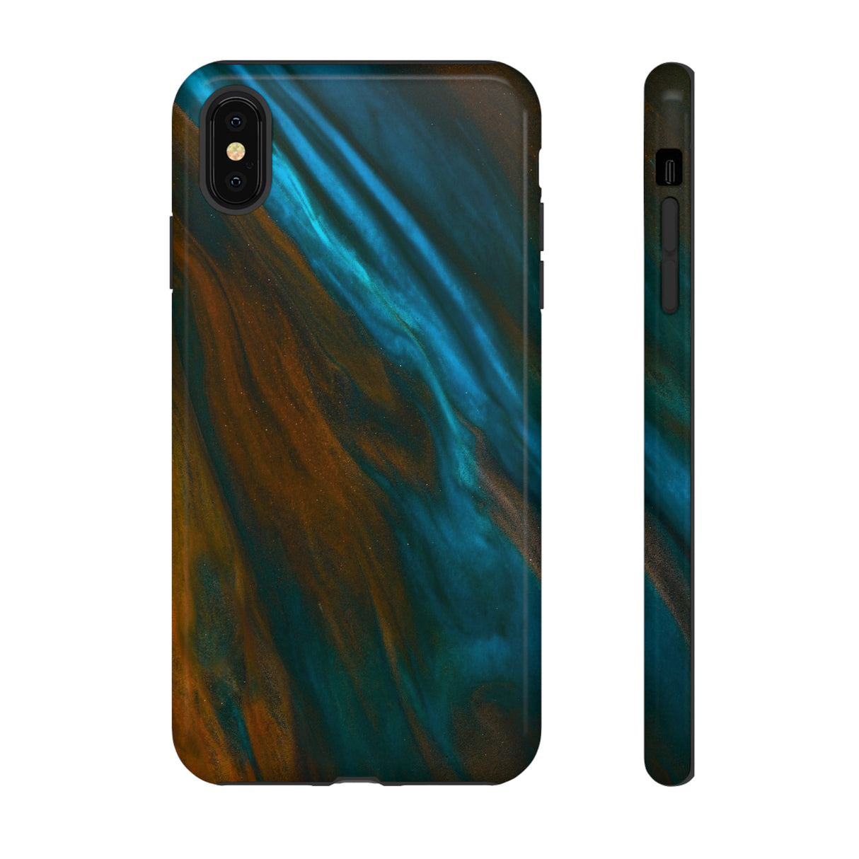 Neon Blue Ink Art iPhone Case (Protective) iPhone XS MAX Glossy Phone Case