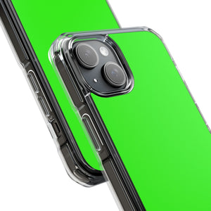 Neongrün | Handyhülle für iPhone (Clear Impact Case – magnetisch)