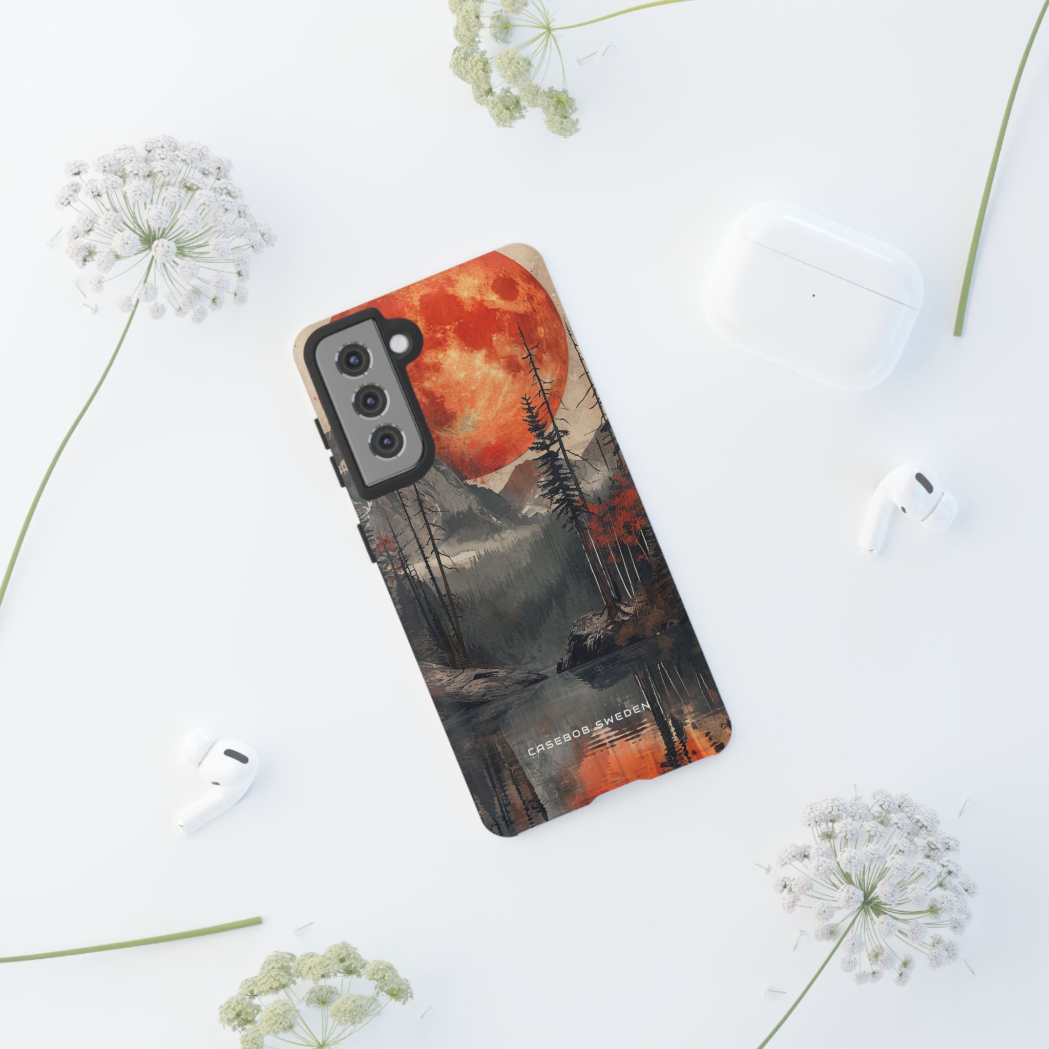 Celestial Glow Over Reflective Landscape  Samsung S21 - Tough Phone Case