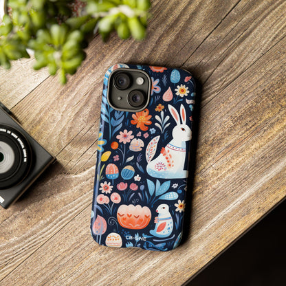 Bunnies Play Among Flowers - iPhone Case