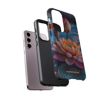 Vibrant Lotus Embroidery - Tough Samsung S23 Phone Case