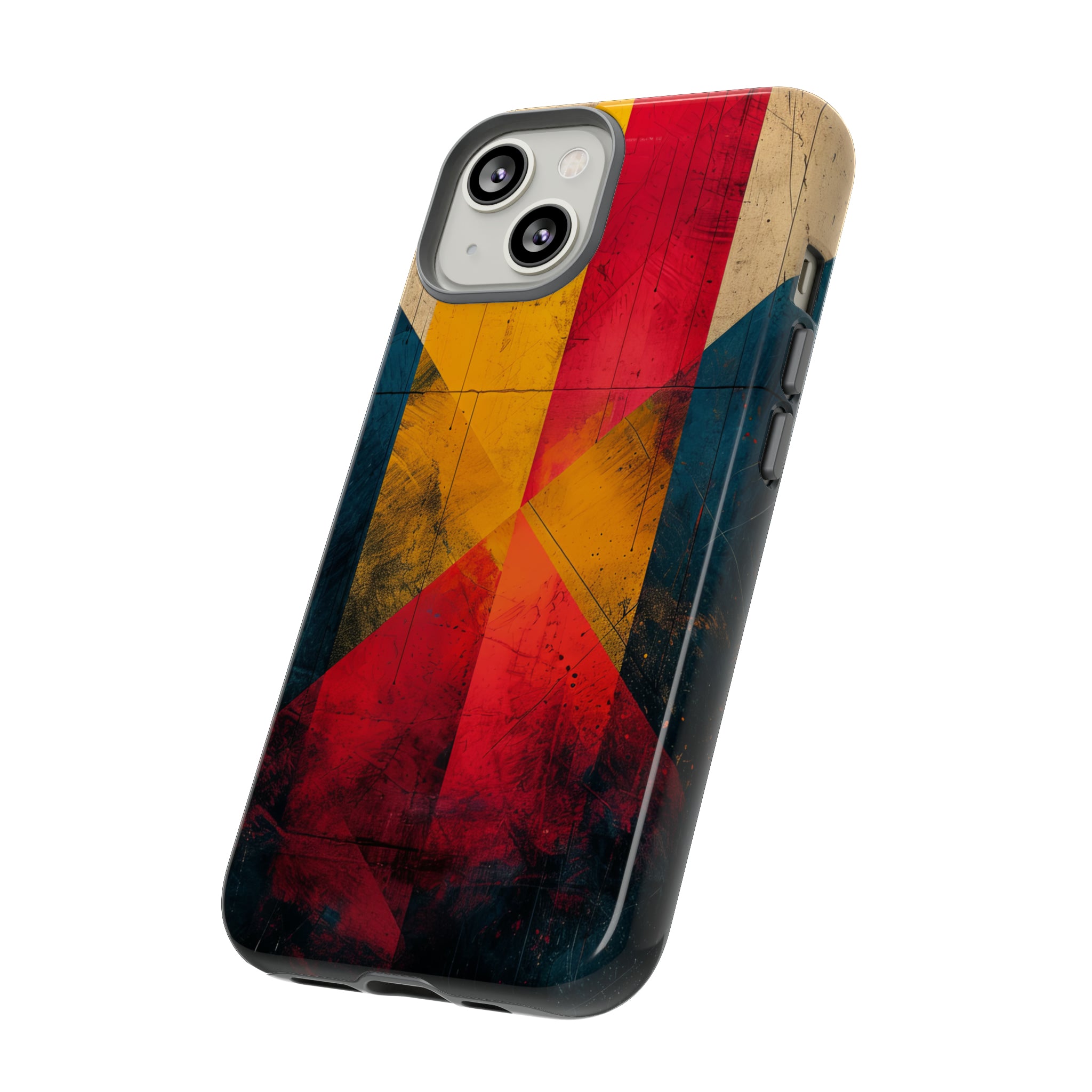 Center Point Bright Red Geometry - Protective Phone Case