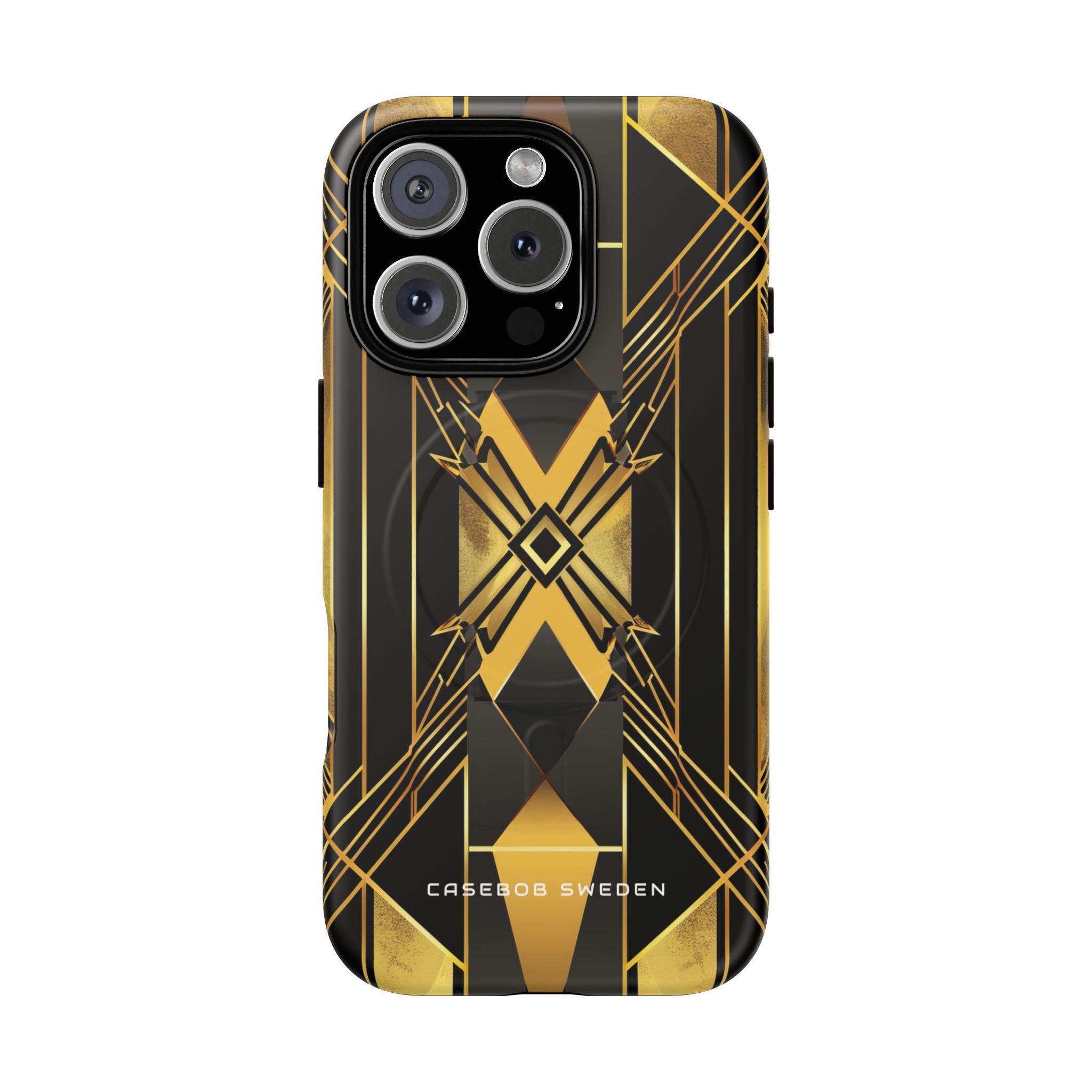 Golden Geometric Elegance iPhone 16 | Tough+ Phone Case