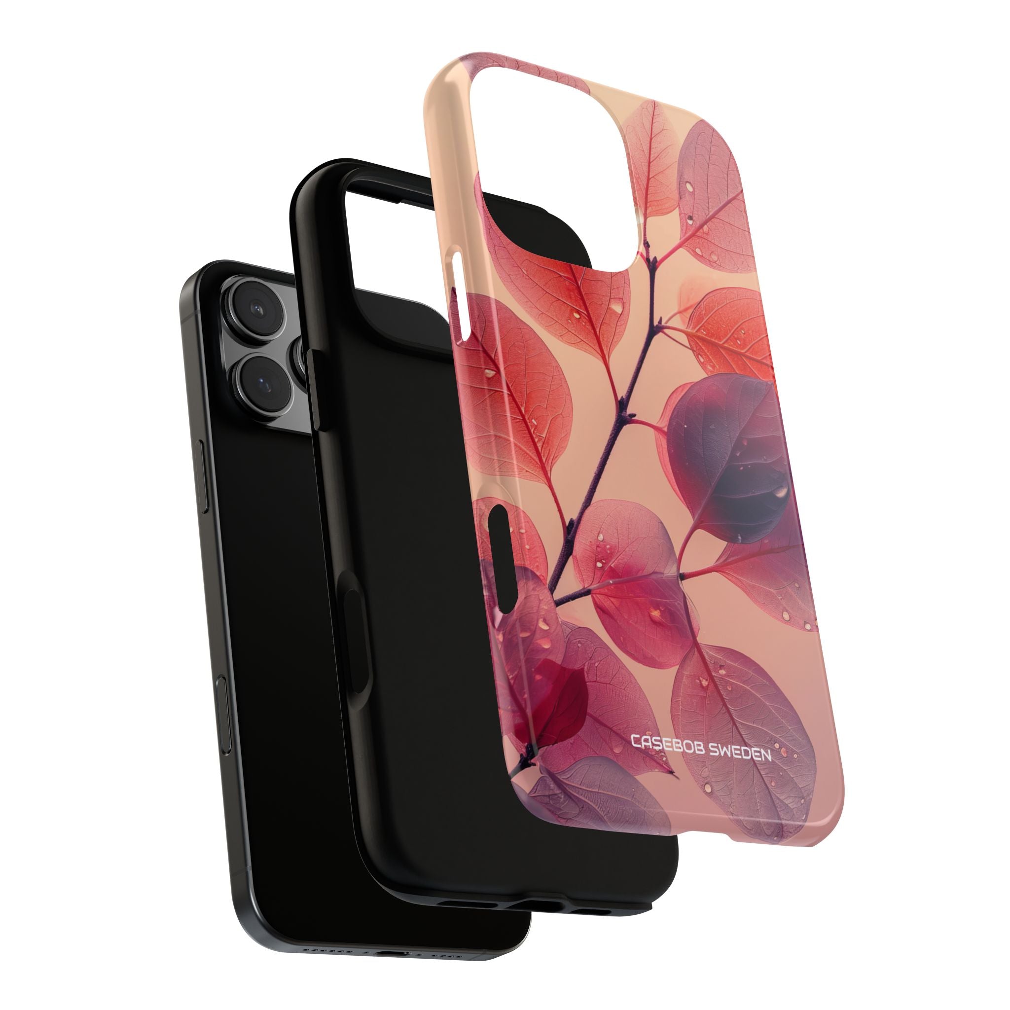 Pink Serenity Leaf Design - Tough iPhone 16 Phone Case