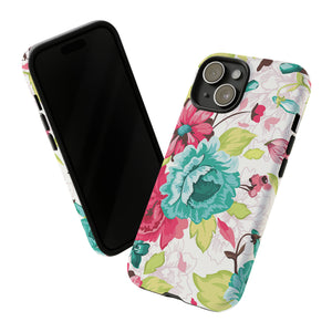 Vintage Flowers Pattern iPhone case (Protective) - Protective Phone Case