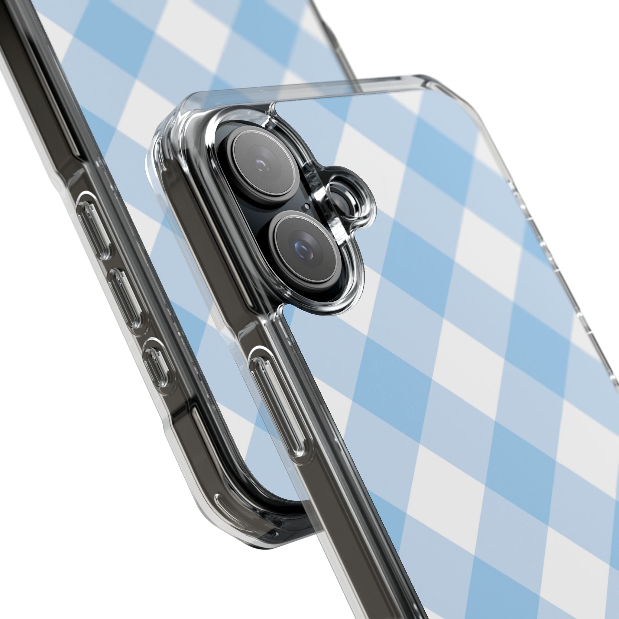 Soft Blue Gingham Elegance iPhone Case - Impact
