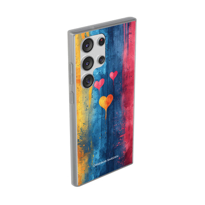 Hearts Watercolor Art - Flexi Samsung S23 Phone Case