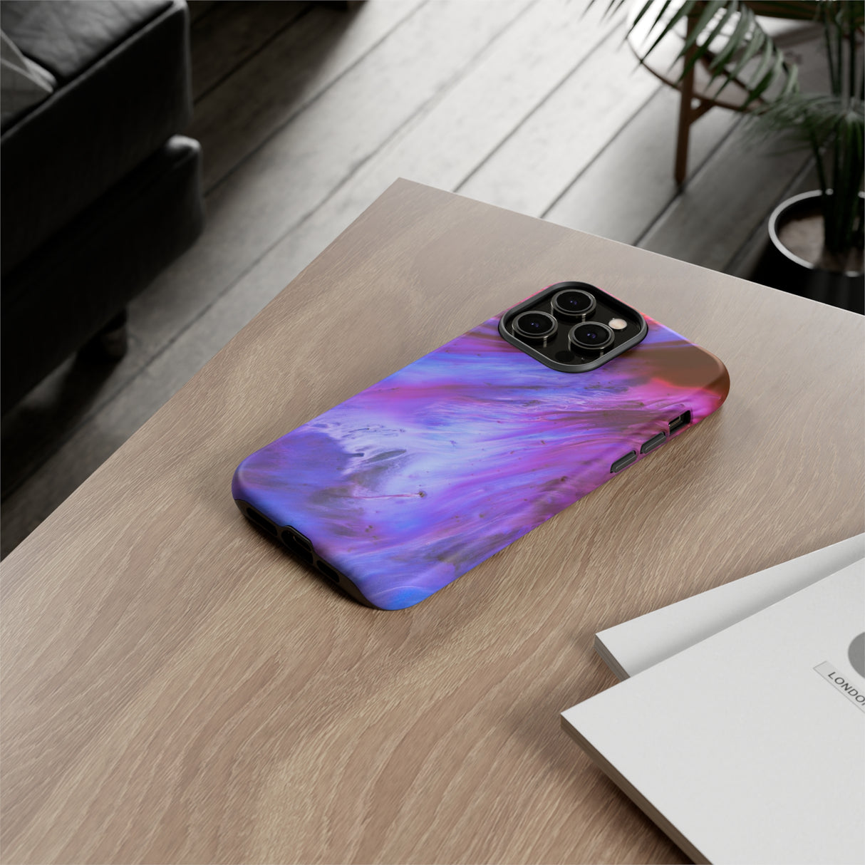 Purple Cosmos Ink Art iPhone Case (Protective) Phone Case