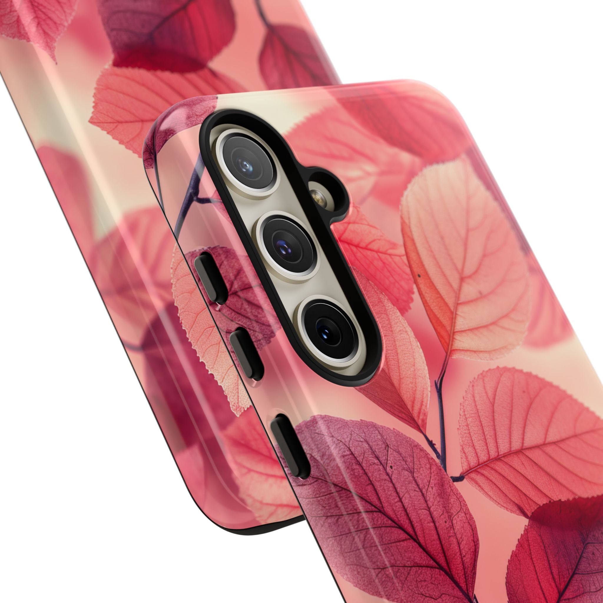 Elegant Pink Leaves Samsung S24 - Tough Phone Case